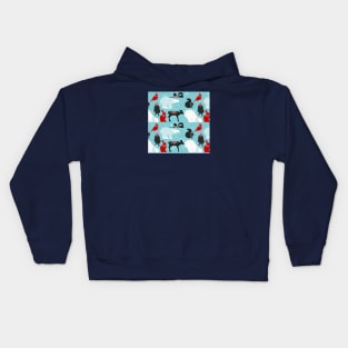 Winter Woodland Friends Pattern Square Kids Hoodie